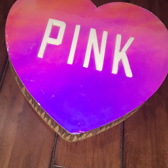 RARE Vs PinK store display heart cardboard iridescent prop promotional htf - Picture 6 of 17